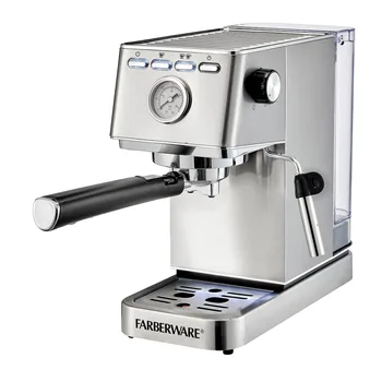 Espresso makinesi gümüş paslanmaz çelik espresso kahve makinesi