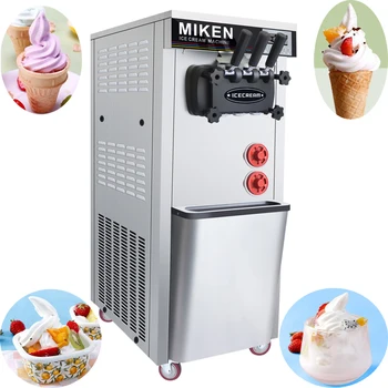 PBOBP Ticari Masaüstü Yumuşak dondurma yapma makinesi 2 + 1 Karışık Lezzet Dondurma Makinesi Tatlı Koni Dondurma Ekipmanları