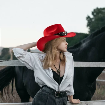 VnımVınter Yetişkin Unisex Batı kovboy şapkası Cadılar Bayramı Partisi Doğum Günü Cosplay Kovboy Cowgirl Şapka Kostüm Aksesuarları - Şık