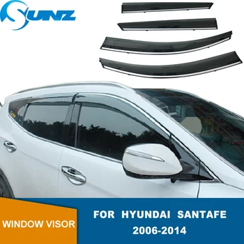 Güneş Rüzgar Yağmur Kalkanı Hyundai Santa Fe 2006 İçin 2007 2008 2009 2010 2011 2012 2013 2014 Araba Yan Pencere rüzgar deflektörü Havalandırma Siperliği