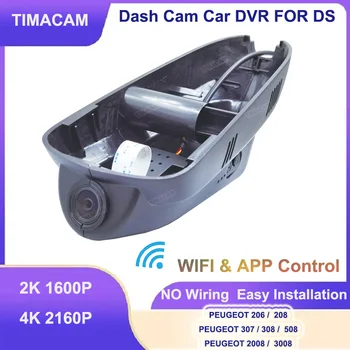 TIMACAM 4K 2160P Çizgi Kam Kamera için PEUGEOT 3008 2008 508 308 208 206 307 Wifi araba dvr'ı Video Kaydedici Citroen C4 DS4 B7