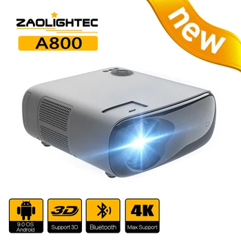ZAOLIGHTEC A800 full HD 1080P Android projektör WıFı LED Elektronik düzeltme 4K video film projektör ev sineması Beamer