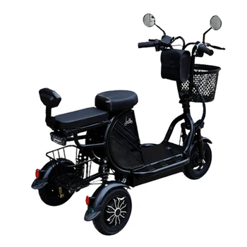 400w Elektrikli Üç Tekerlekli Bisiklet Katlanır Trike Patlamaya Dayanıklı Tubeless Çift Sönümleme Rahat koltuk minderi 3 Tekerlekli Scooter