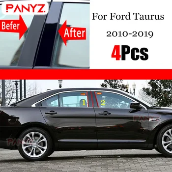 4 ADET Cilalı Pillar Mesajları Fit Ford Taurus 2010 - 2019 İçin Pencere ayar kapağı BC Sütun Sticker Aksesuarları