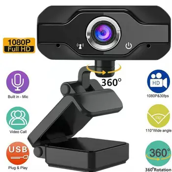 Webcam Web Kamera Mikrofon İle PC Kamera 1080p HD 4K Kamera Web USB Bilgisayar İçin Tam 60fps PC İçin Web Kamerası Kamera B8U0