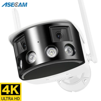 4K 8MP WİFİ Çift Lens Panoramik CCTV IP Kamera 180° Geniş Görüş Açısı Açık Ses Onvif 4MP Güvenlik Gözetleme İCSEE