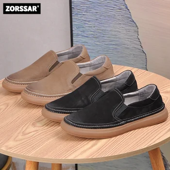 Erkekler rahat ayakkabılar Loafer'lar Sneakers 2021 Yeni Moda El Yapımı Retro Eğlence Süet loafer ayakkabılar Zapatos Casuales Hombres erkek ayakkabısı