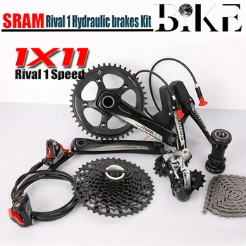 SRAM RIVAL 1 1X11 11 Hız Yol Bisikleti Hidrolik disk fren Vites Groupset Aynakol 170mm 172.5 mm 11 - 42T Bisiklet Değiştiren Kiti
