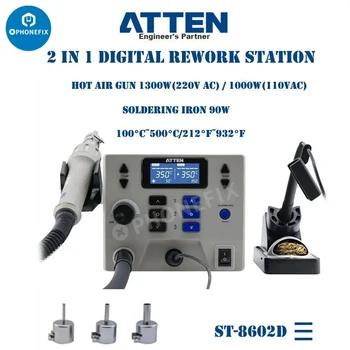 ATTEN ST-8602D 1300W Dijital Sıcak Hava Sökme İstasyonu SMD Rework İstasyonu Profesyonel PCB Cips Hassas Elektronik Rework