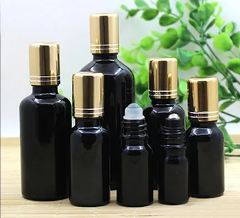 50ml siyah cam şişe uçucu yağ sıvı serum kompleksi kurtarma göz jeli serum sıvı cilt bakımı kozmetik ambalaj