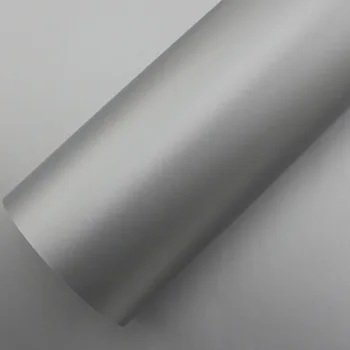 En iyi kalite mat gümüş vinil yapışkan Gümüş mat film havasız köpük boyutu: 1.52 * 30 m / Rulo