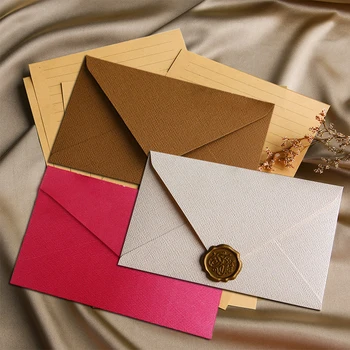 50 adet/grup Zarf Yüksek dereceli Batı Tarzı Keten Doku Kağıt Kartpostallar Zarflar Düğün Davetiyeleri için İş Kırtasiye