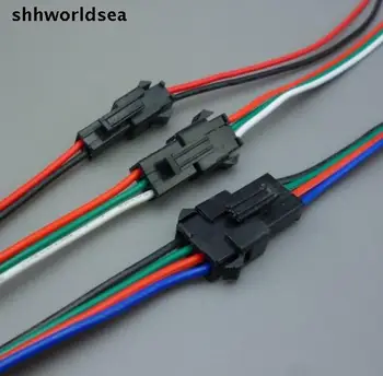 worldgolden 30 çift 2 3 4 pinli Konnektör 2x10cm 2pin Erkek/dişi SM Tel kablo pigtail led şerit işık Lambası Sürücüsü