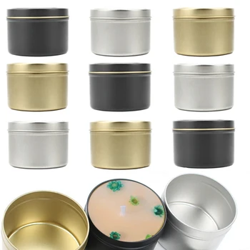 10 adet 8oz Metal Krem Dudak balsam kabı Altın Gümüş Boş Kavanoz Alüminyum Mum Kavanoz Kapaklı çay Paketi Kutusu Siyah Konteynerler