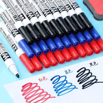 30 Adet Beyaz Tahta Kalem Silinebilir işaretleme kalemleri toksik Olmayan Büyük kapasiteli Kalem Öğretmen İçin Su bazlı Çizim Kurulu Kalem