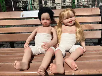 FBBD Özelleştirilmiş Sınırlı Tedarik 32 inç Yeniden Doğmuş Bebek Dol Gamze El Köklü sarı saç resimlerdeki gibi Boyalı Kitleri DIY Parçası