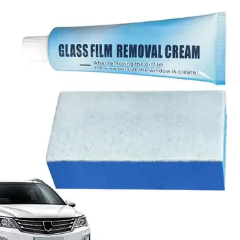 Cam Yağ Filmi Çıkarma Macunu Otomatik Cam Yağ Filmi Temizleyici Araba Kaplamaları Balmumu Temiz Sünger İle banyo penceresi Cam