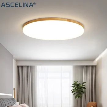 Modern LED tavan lambası İskandinav oturma odası tavan ışıkları yatak odası mutfak yemek odası iç ev dekor ahşap aydınlatma armatürü