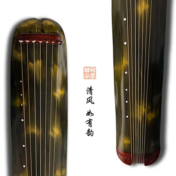 Guqin oynayan sınıf muz yaprağı tarzı el yapımı lir, saf ham lake eski sedir aletleri müzik