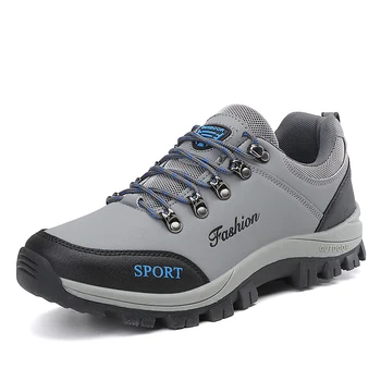 Yüksek Kaliteli Deri yürüyüş ayakkabıları Dayanıklı Açık Spor Erkekler Trekking deri ayakkabı Dantel-Up Tırmanma Avcılık Sneakers
