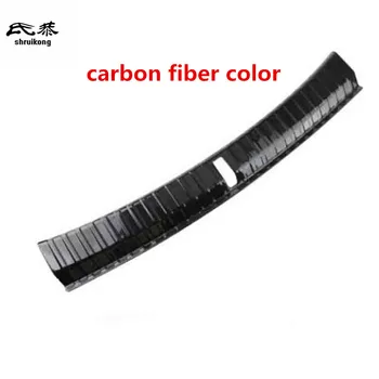 1 Grup MINI Cooper için F60 Paslanmaz Çelik Karbon Fiber Tahıl Arka Arka Kapı Eşiği Bagaj Koruma Dekorasyon Kapak Payetler