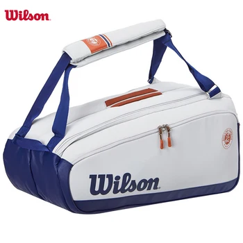 Wilson Roland Garros Tur Premium Takım 9-12 adet Büyük Tenis Raketi çantası ısı yalıtımı Tenis Raketi Çantası 3 Bölmeli