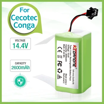 bateria conga 1090 990 950 cecotec 14.4 V 4.0 Ah li-ion pil için Ecovacs Deebot DN621 601/605 Eufy RoboVac 35C Panda ı7 V710