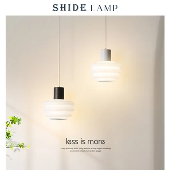 SHİDE Modern LED kolye ışık demir WhiteBlack Minimalist tasarım kolye lamba oturma odası restoran dükkanı Bar fikstür dekorasyon