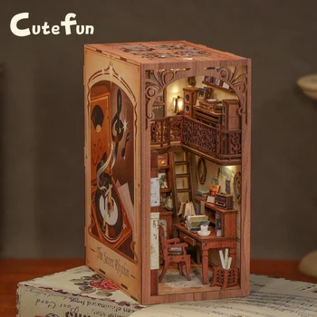 Cutefun kitap Nook kiti gizli ritim DIY minyatür KİTAP NOOK dokunmatik ışıkları ile el yapımı çocuk hediyeler için