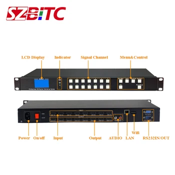 SZBITC 4 k HDMI 8x8 Matrix 3840x2160@30Hz HDMI Switcher 8 8 Out TCP/IP RS232 HDTV için Uzaktan Kumanda ile Kontrol, monitör