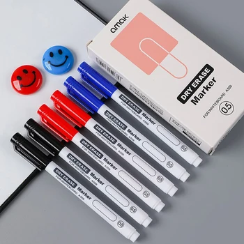 Silinebilir beyaz tahta kalem son derece ince 0.5 MM kuru silme kalem ofis muayene su geçirmez işaretleyici kalem