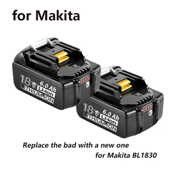 18V Makita Pil için 6000mAh Şarj Edilebilir Güç Araçları Pil ile LED lityum-iyon yedek pil LXT BL1860B BL1860 BL1850