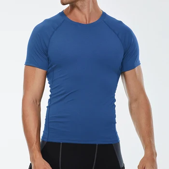 Erkek Sıkıştırma Gömlek Kısa Kollu Egzersiz Spor T-Shirt Koşu Üstleri Hızlı Kuru Spor Gömlek Taban Katmanı Atletik Fanilalar