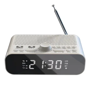 FM saatli radyo Bluetooth Akışı ile Oyun LED Ekran çift alarmlı saat Saat 1500mAh Hi-Fi Hoparlör Woofer Ünitesi