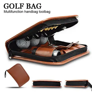 Golf Çok Fonksiyonlu Çanta Suni deri seti Aracı Kiti Aracı Taşıma Çantası Telemetre Bıçak Fırça Topu Klip Tee Puanı Golf Aksesuarları