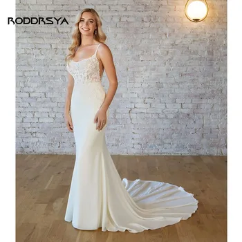 RODDRSYA Boho Seksi düğün elbisesi Kadınlar İçin 2023 Aplike Payetli Backless gelin kıyafeti Vestidos De Novia Mahkemesi Süpürme Custom Made