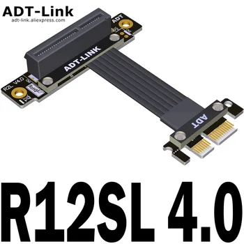 PCI-E X1 İla X4 Dönüş 90 Derece Dik Dik Açı Uzatma Kabloları ADT-Link PCI Express 4. 0X1 İla X4 Uzatma Kablosu