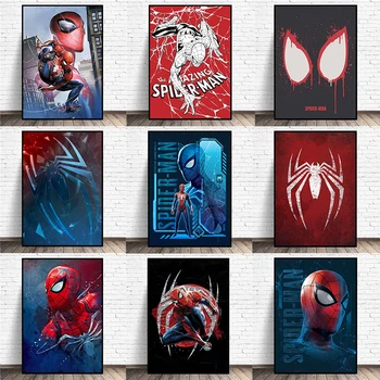 Disney Marvel Örümcek Adam Tuval Resimleri Posterler ve Baskılar Marvel Süper Kahraman Duvar Sanatı Resimleri için Oturma Odası Ev Dekor