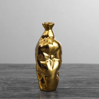 Lüks Tasarım Yaratıcı Vazolar Altın Seramik İskandinav Tarzı Modern Minimalist Vazolar Bitki Kawaii Floreros Ev Dekorasyon WZ50HP