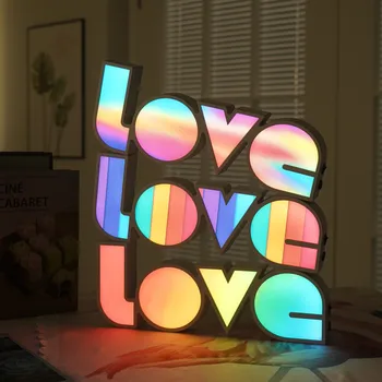 Figürleri Aşk Neon ışık burcu LED mektup gece lamba pili USB Powered gece lambası sevgililer Günü için Teklif Düğün Dekor