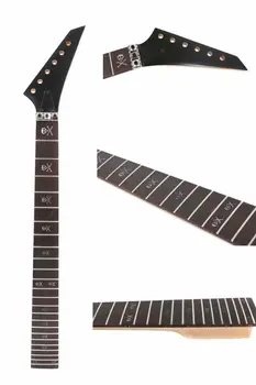 Yinfente 25.5 inç 24 fret Akçaağaç Gitar Boyun Gülağacı Klavye Kilitleme Somunu Kafatası Kakma