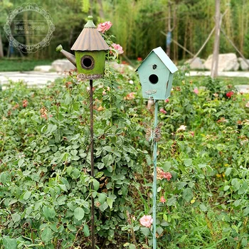 Açık Demir Sanat Retro Kuş Evi Ev Şube Yerleştirme Bahçe Balkon Avlu Dekorasyon Peyzaj Tasarımı Tırmanma Asma Çerçeve